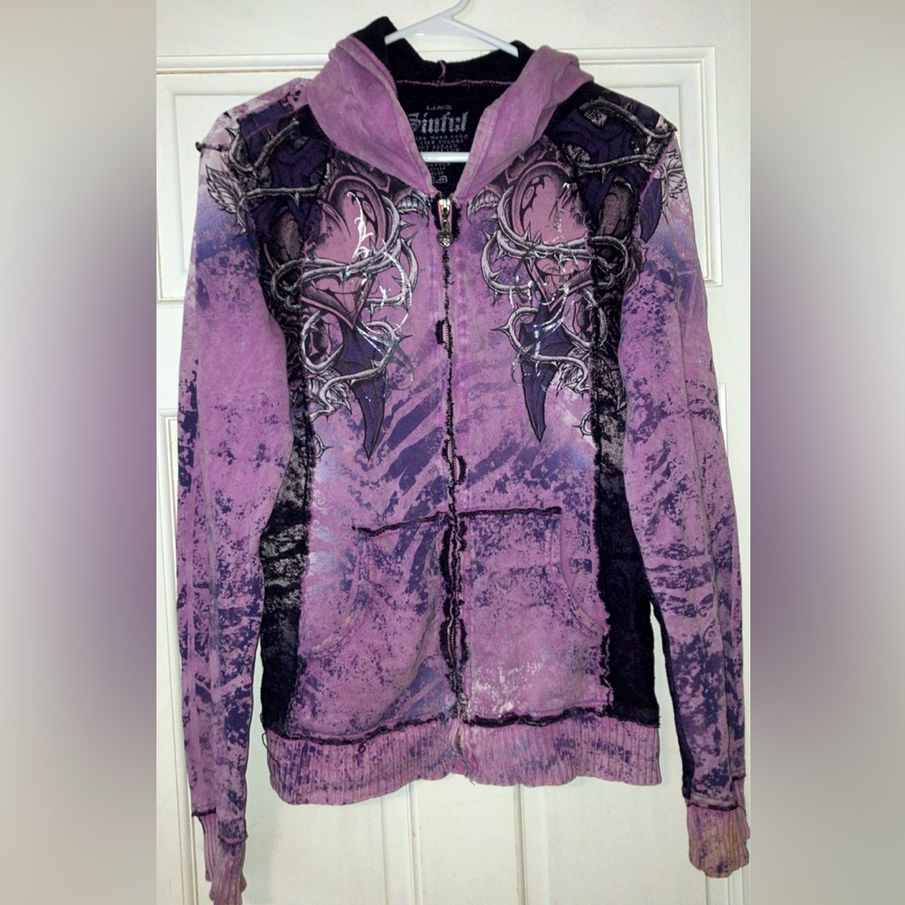 Sinful cotton zip-up hoodie